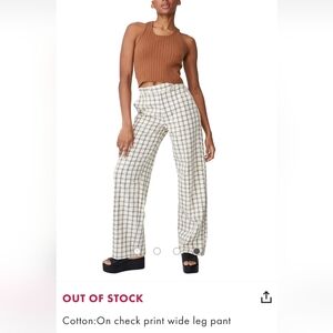 Cotton:On check print wide leg pants